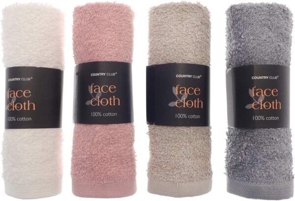 Country Club Set of 4 Super Soft Face Cloths