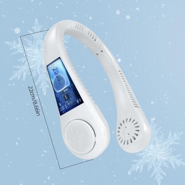 Jsdoin Portable Neck Fan, Neck Fans USB Rechargeable, 5 Speed Hanging Bladeless Fan,360 Degrees Airflow Neck Fans for Men Women Rechargeable (White)