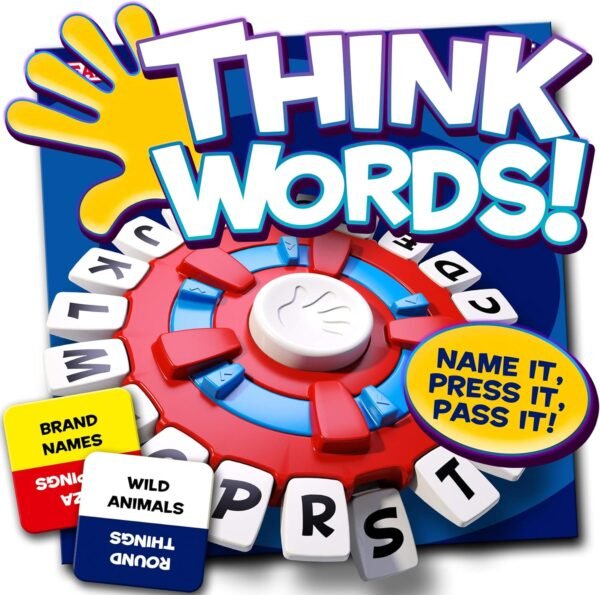IDEAL | Think Words: The quick thinking, letter pressing game! | Family Games | For 2-8 Players | Ages 8+