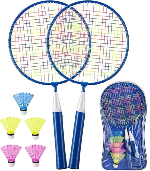 TONITTO 1 Pairs Badminton Racket for Children Badminton Set for kids Nylon Alloy Lightweight Racket for Child, Beginner Players, Indoor & Outdoor Sport